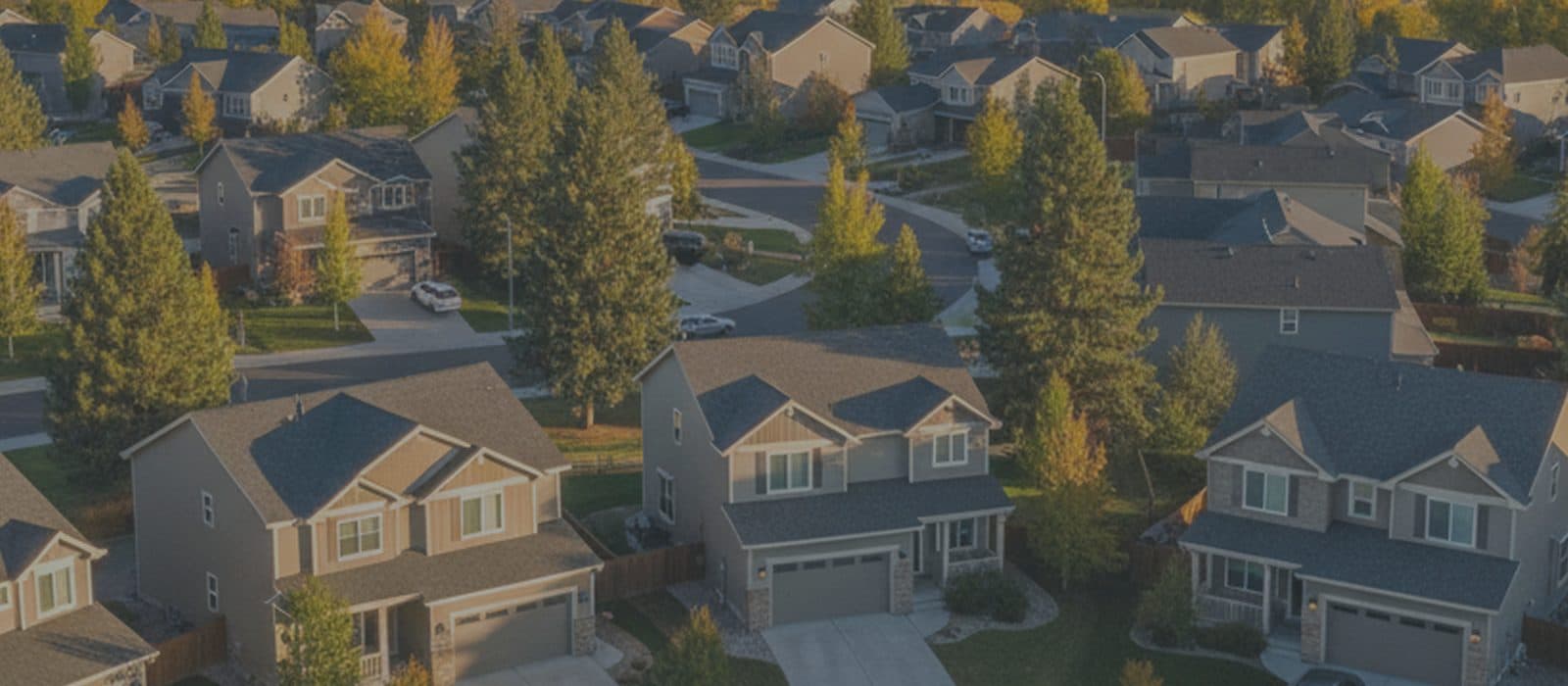 Aerial view of a residential neighbourhood